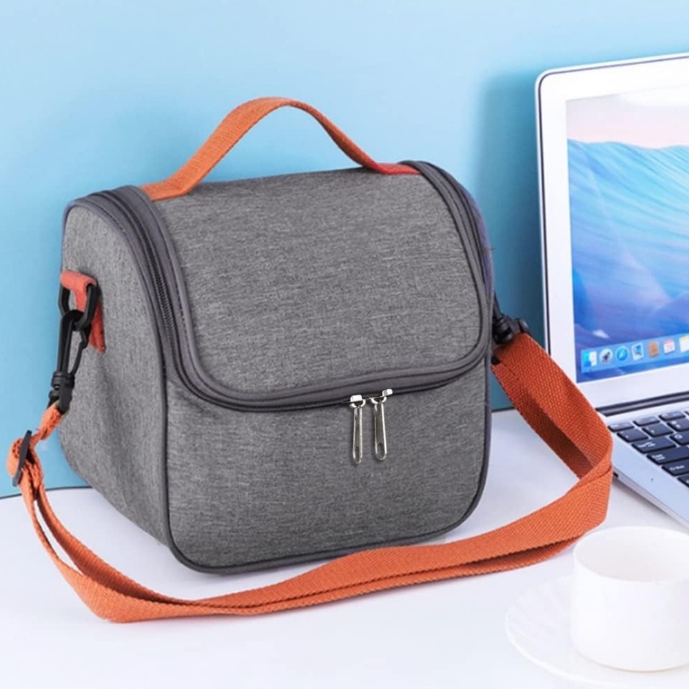 Gray and Orange Men's Bag